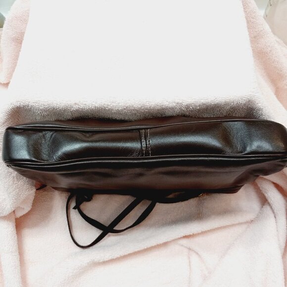 ETIENNE Aigner Purse Clutch Crossbody Genuine Dark Brown Leather.2 ZipTop Open - Picture 13 of 13